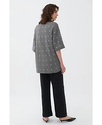 Nocturne Women's Metal Ring Embroidered T-Shirt