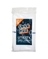 Arkwright Home Qwick Wick Bar Mop Towels (12 Pack), Cotton, 16x19 in., Multipurpose Terry Cleanup Towels, Striped Color Options