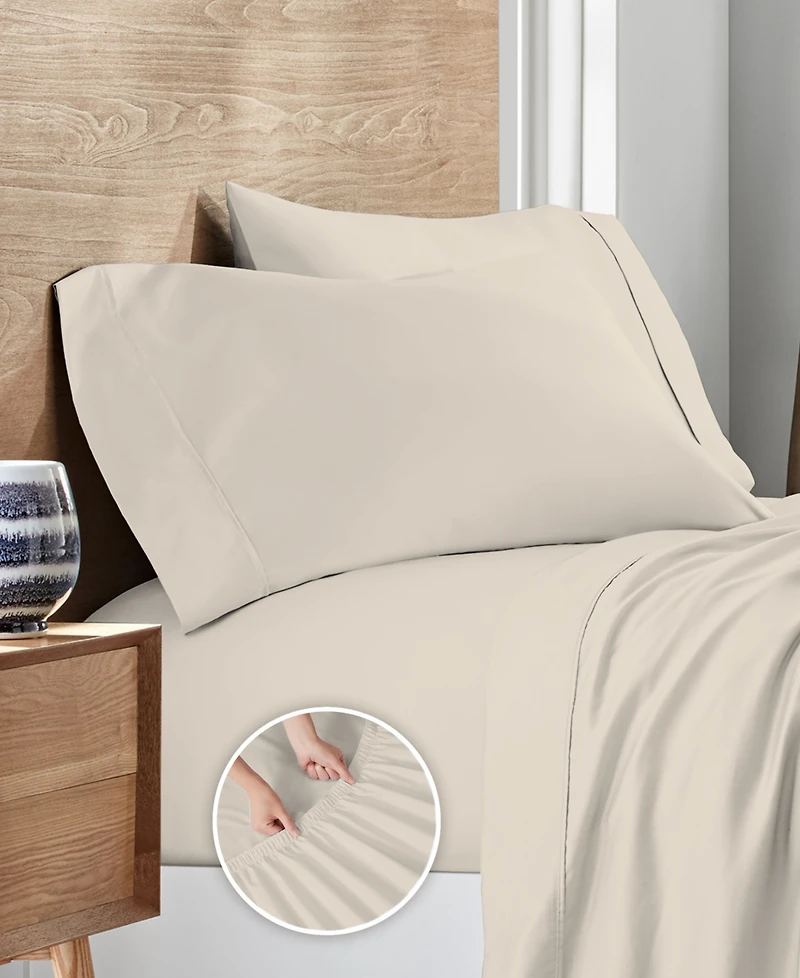 Purity Home 400 Thread Count Cotton Percale 3-Pc. Sheet Set, Twin