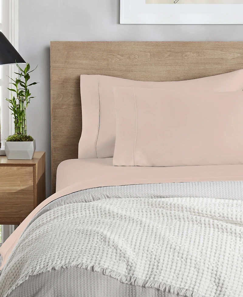 Purity Home 400 Thread Count Cotton Percale -Pc. Sheet Set