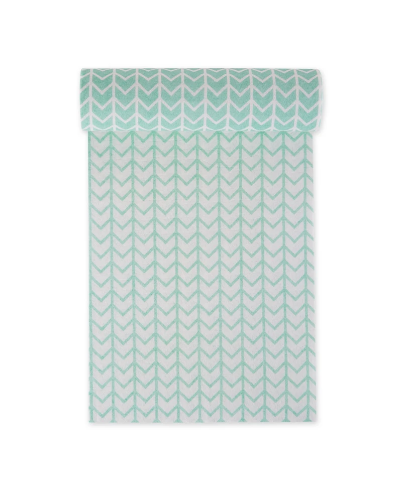 Design Imports Fridge Shelf Liner Collection Non-Adhesive, Cut to fit, Machine Washable, 12x120", Bright Aqua Herringbone, 2 Piece