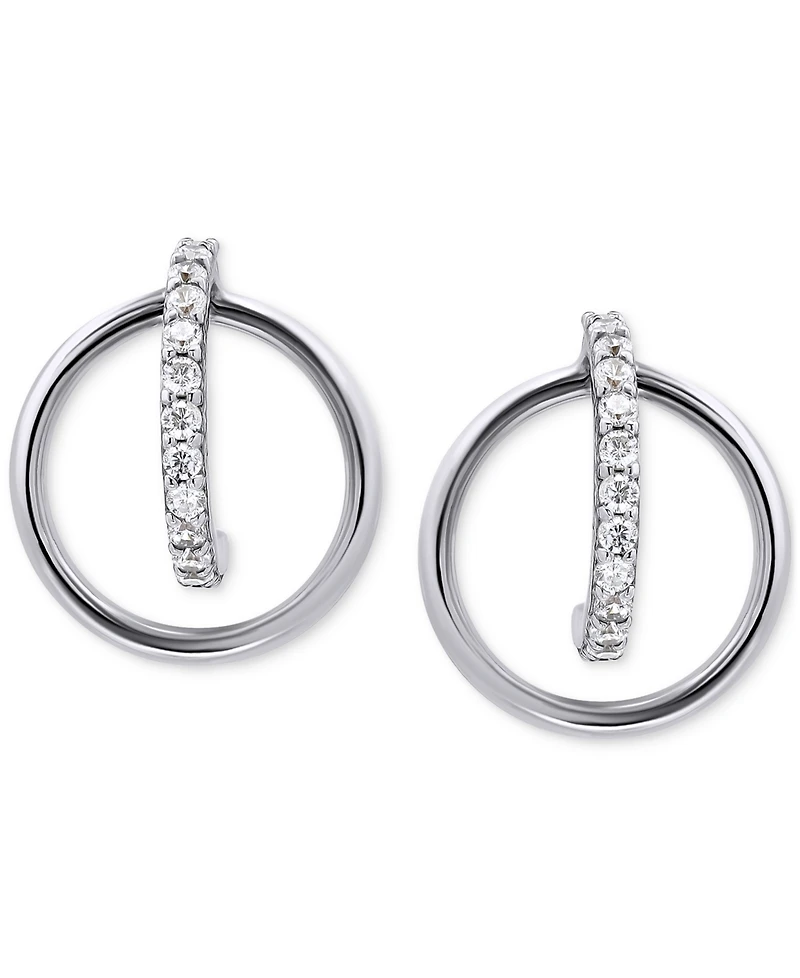 Giani Bernini Cubic Zirconia Orbital Hoop Earrings in Sterling Silver & 18k Gold-Plate, Created for Macy's