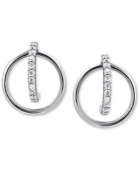 Giani Bernini Cubic Zirconia Orbital Hoop Earrings in Sterling Silver & 18k Gold-Plate, Created for Macy's