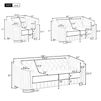 Streamdale Furniture 41.5" Velvet Upholstered Accent Sofa, Modern Single Sofa Chair With Thick Removable Seat Cushions