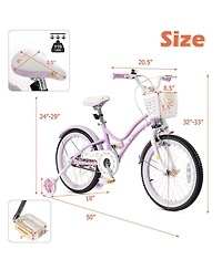Gymax 18'' Kids Bike Toddlers Freestyle Adjustable Bicycle w/ Training Wheels