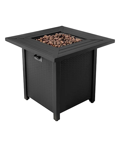 Nestl 28" Wicker Rattan Fire Pit Table - Grey