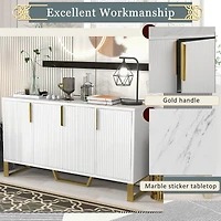 Streamdale Modern Sideboard 4 Doors, Adjustable Shelves