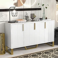Streamdale Modern Sideboard 4 Doors, Adjustable Shelves