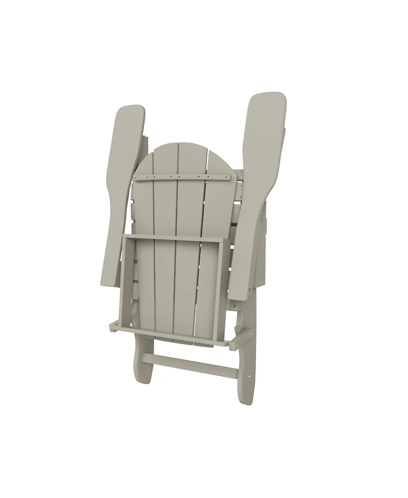 WestinTrends 5 Piece Outdoor Adirondack Folding Chair with Ottoman Side Table Set