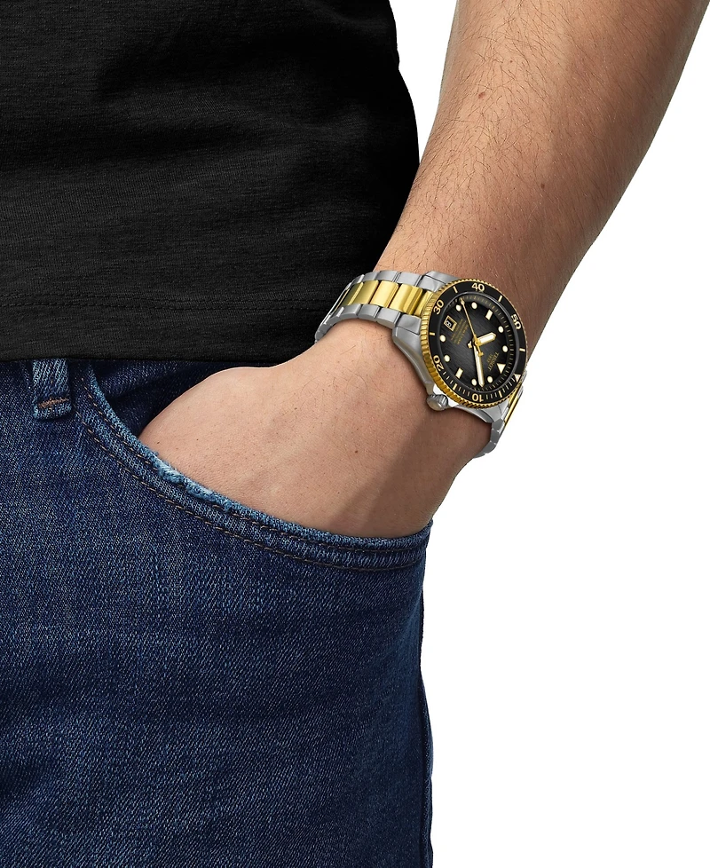 Tissot Men's Swiss Automatic Seastar 1000 Powermatic 80 Two-Tone Stainless Steel Bracelet Watch 40mm