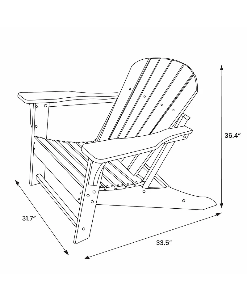WestinTrends All-Weather Contoured Outdoor Poly Adirondack Chair (Set of 4)