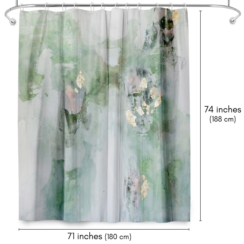 71x74 Abstract Shower Curtain - Leaf It Alone by Christine Olmstead