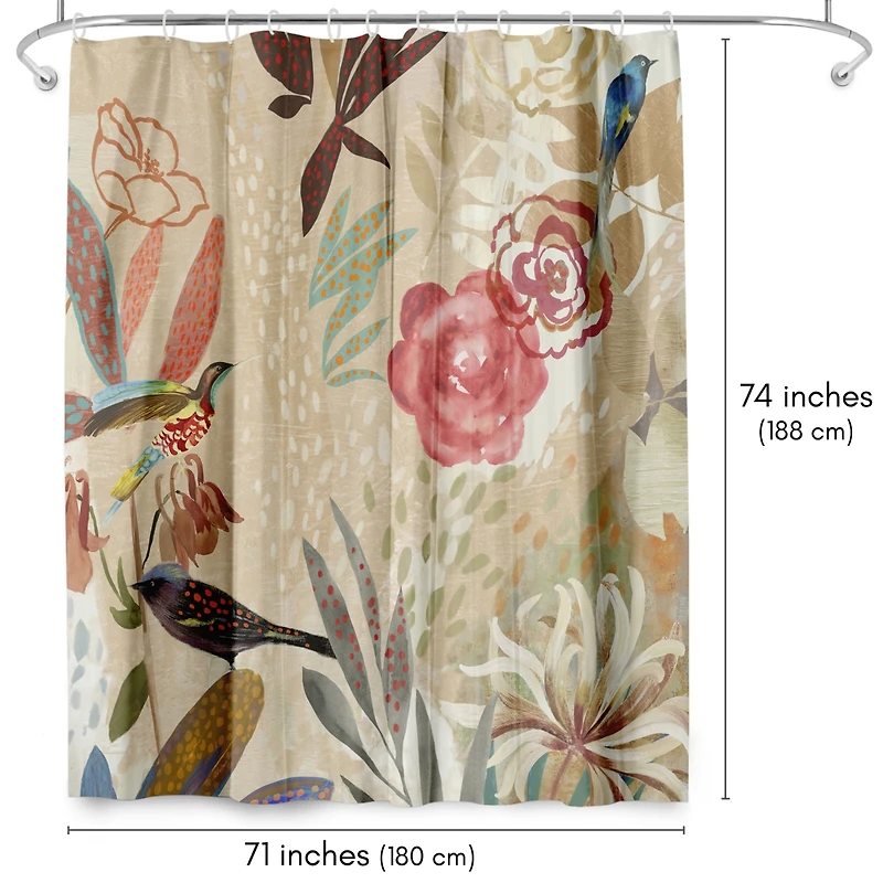Americanflat 71x74 Floral Shower Curtain - Where The Passion Flower Grows I by Pi Creative Art