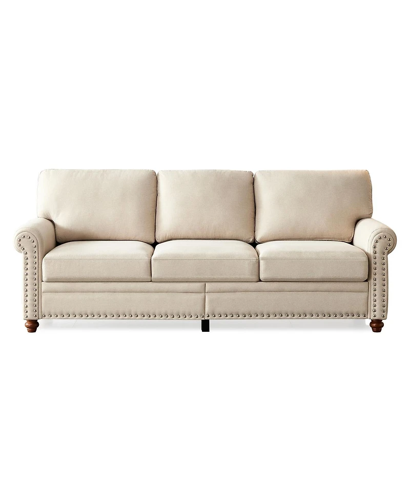 Streamdale Furniture Linen Fabric Upholstered With Storage Sofa