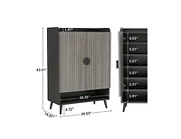 Tribesigns Shoe Cabinet with Adjustable Shelves and Doors, Entryway Shoe Storage Cabinet, Gray/Black