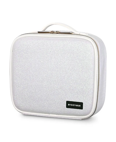 Byootique Portable Glitter Makeup Train Case Brush Holder Cosmetic Bag Travel