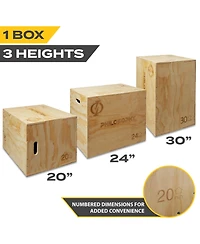 Philosophy Gym 3 in 1 Wood Plyometric Box - 30" x 24" x 20" Jumping Plyo Box for Training and Conditioning