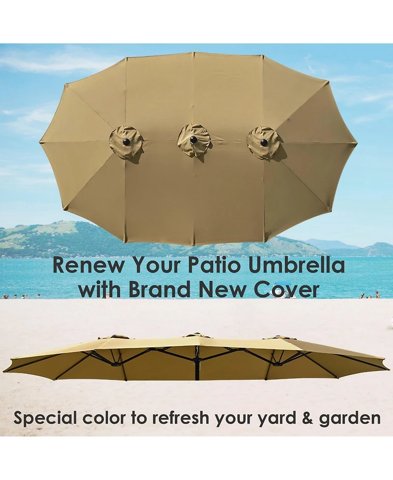 Yescom 9 Ft Patio Umbrella Replacement Canopy for 6 Rib Market Umbrella Table Outdoor Backyard Pool Sea Restaurant Navy