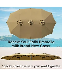 Yescom 9 Ft Patio Umbrella Replacement Canopy for 6 Rib Market Umbrella Table Outdoor Backyard Pool Sea Restaurant Navy