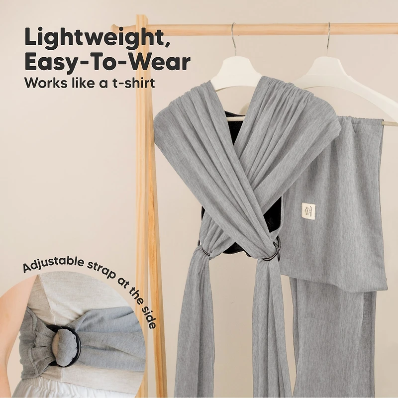 KeaBabies D-Lite Baby Wrap Carrier, Adjustable Sling, Newborn, Infant, Toddler 7-44lbs