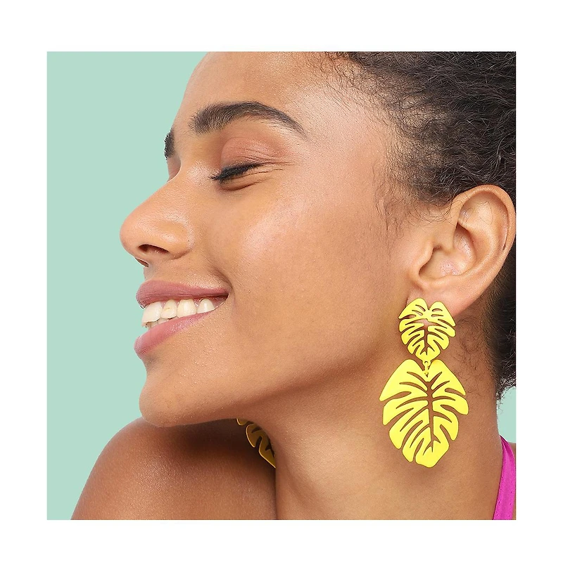 Sohi Women's Leaf Drop Earrings