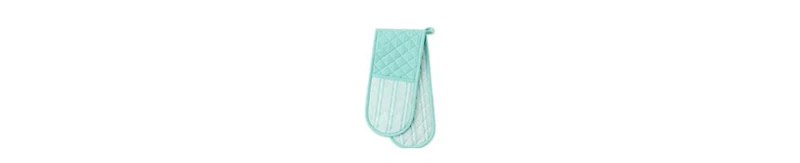 Design Imports Double Strip Chef Kitchen Cooking Baking Collection, Double Oven Mitt, 35x7.5