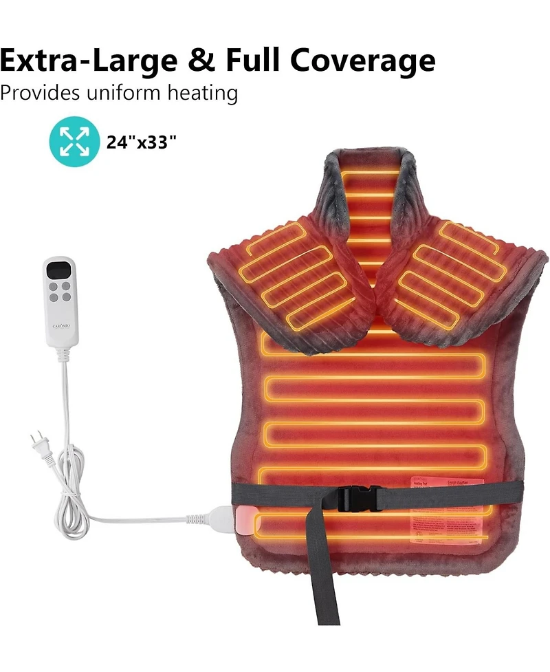 Caromio Weighted Electric Heating Pad for Neck and Shoulders, 24"x33"