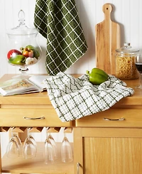 Design Imports Washed Waffle Collection Oversized Preshrunk Ultra Absorbent, Dishtowel Set, 20x30", Sage, 2 Piece