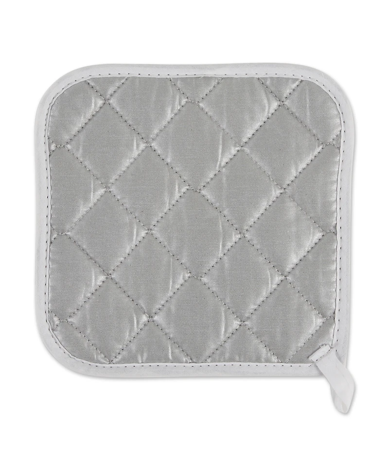 Design Imports Basic Kitchen Collection, Quilted Terry, White, Potholder