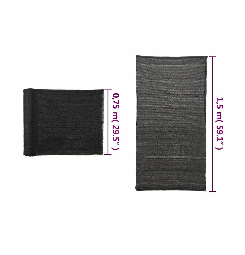 vidaXL Privacy Net Hdpe 4.9'x82' Black