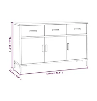 Sideboard Brown 43.3"x13.8"x27.6" Solid Wood Pine