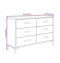 Sideboard Brown 43.3"x13.8"x27.6" Solid Wood Pine