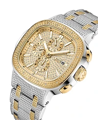Jbw Men's Diamond (1/5 ct. t.w.) Watch in 18k Gold-Plated Two-tone Stainless-steel Watch 48mm