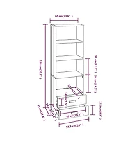 Highboard Hamar Honey Brown 23.6"x13.8"x70.9" Solid Wood Pine