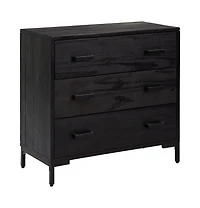 Chest of Drawers Black 29.5"x13.8"x27.6" Solid Wood Pine