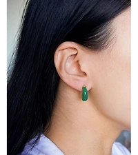 Half moon — Green chalcedony earrings