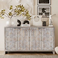 Streamdale Farmhouse Style 4-Door Wooden Storage Cabinet