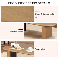 Streamdale Furniture 51" Tapered Tabletop Coffee Table (Natural Wood)