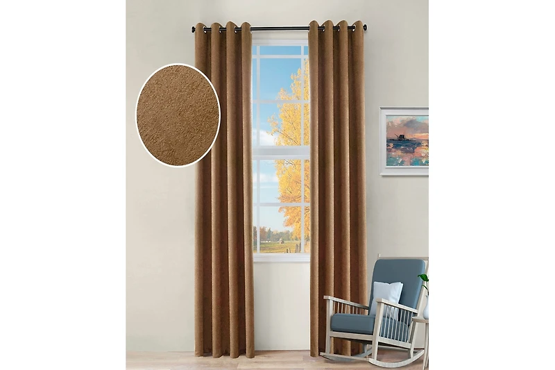 Superior Senna Textured Curtain Set of Panels with Grommet Header