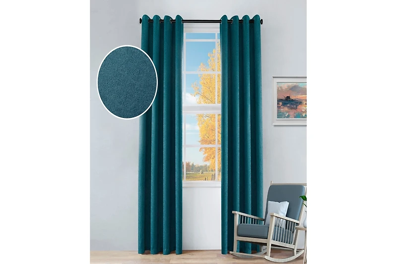 Superior Senna Textured Curtain Set of Panels with Grommet Header