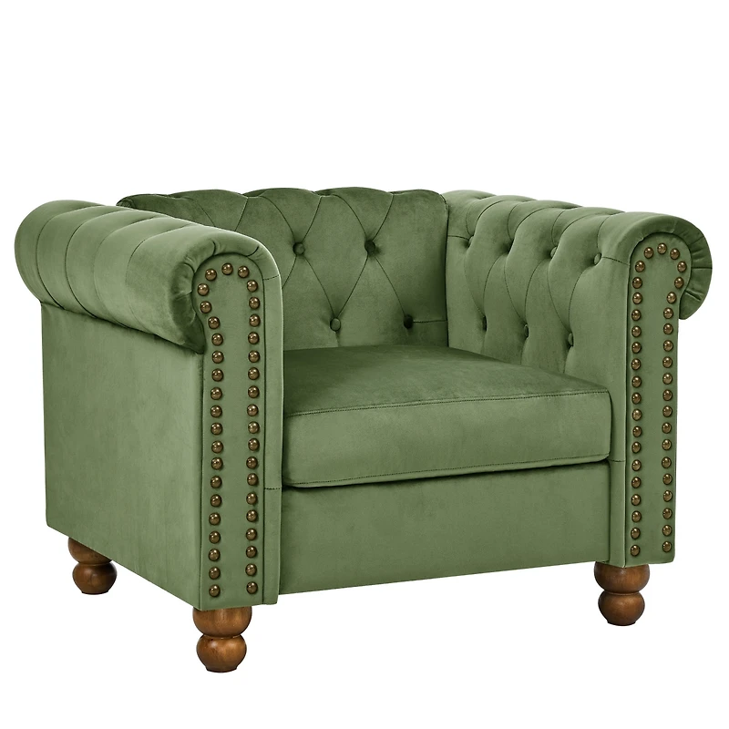 Streamdale Furniture Green Velvet Tufted Sofa Settee
