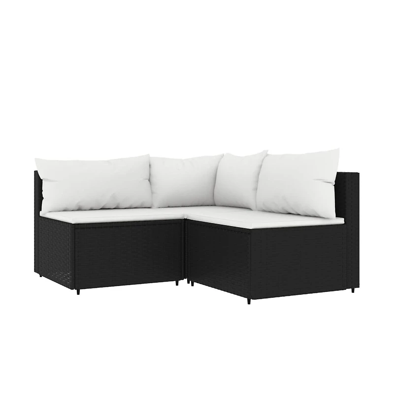 vidaXL Piece Patio Lounge Set with Cushions Poly Rattan