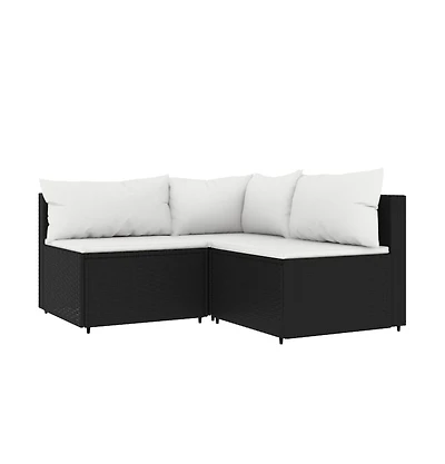 vidaXL Piece Patio Lounge Set with Cushions Poly Rattan