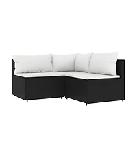 vidaXL Piece Patio Lounge Set with Cushions Poly Rattan