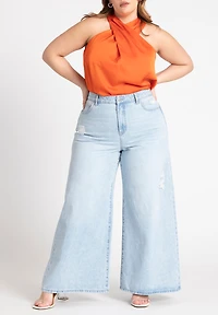 Eloquii Women's Halter Neck Top