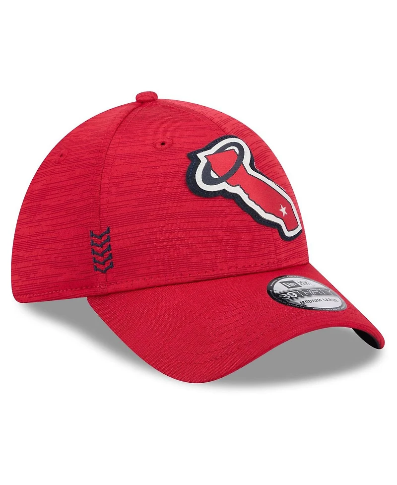 New Era Men's Red Los Angeles Angels 2024 Clubhouse 39THIRTY Flex Fit Hat