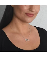 American West Jewelry Sterling Silver and Multi-Gemstone Inlay Horse Pendant Necklace, 18 Inches