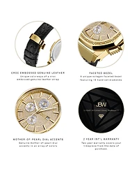 Jbw Men's 10 Yr Anniversary Saxon Diamond (1/6 ct.t.w.) & 18K Gold Plated Watch