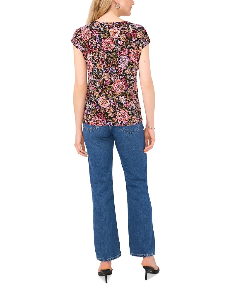 Sam & Jess Women's V-Neck Cap-Sleeve Top