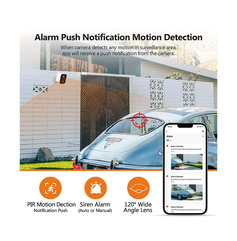 Z-edge SW02 2 Packs 1080P Full Hd Wireless Smart Cameras with Solar Panels, Supports Night Vision, Wi-Fi and Smartphone App